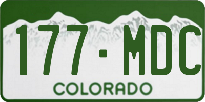 CO license plate 177MDC