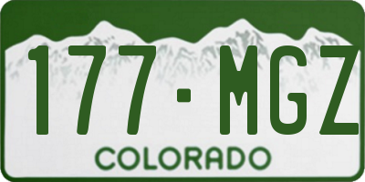 CO license plate 177MGZ
