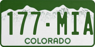 CO license plate 177MIA