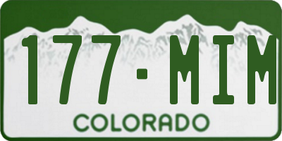 CO license plate 177MIM