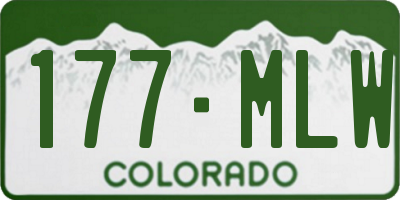 CO license plate 177MLW
