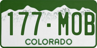 CO license plate 177MOB