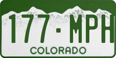 CO license plate 177MPH