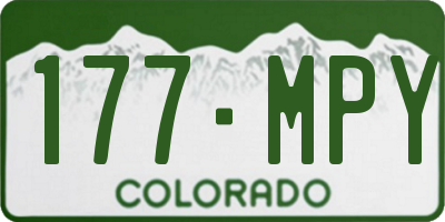 CO license plate 177MPY