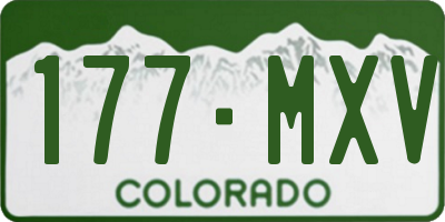 CO license plate 177MXV