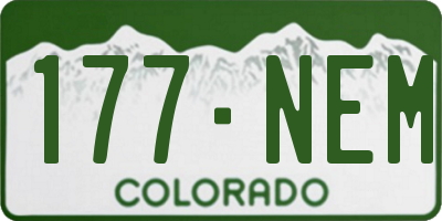 CO license plate 177NEM
