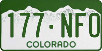 CO license plate 177NFO