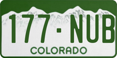 CO license plate 177NUB