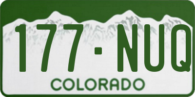 CO license plate 177NUQ
