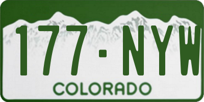 CO license plate 177NYW