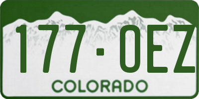 CO license plate 177OEZ