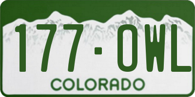 CO license plate 177OWL