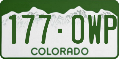 CO license plate 177OWP