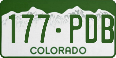 CO license plate 177PDB