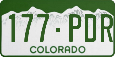 CO license plate 177PDR