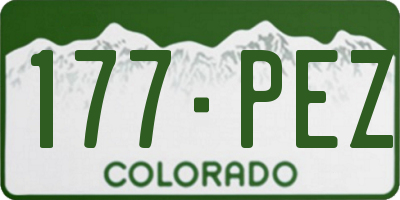 CO license plate 177PEZ