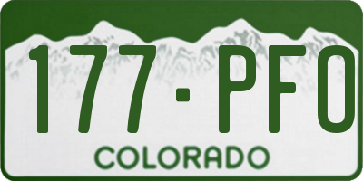 CO license plate 177PFO