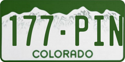 CO license plate 177PIN
