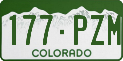 CO license plate 177PZM