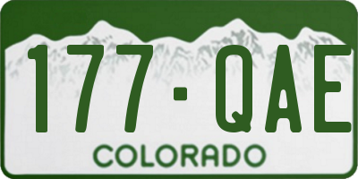 CO license plate 177QAE
