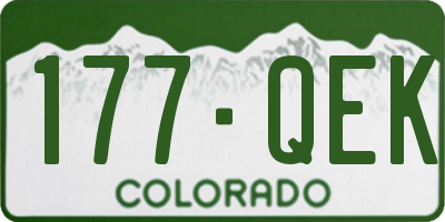 CO license plate 177QEK