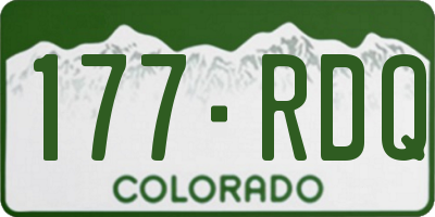 CO license plate 177RDQ