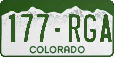 CO license plate 177RGA