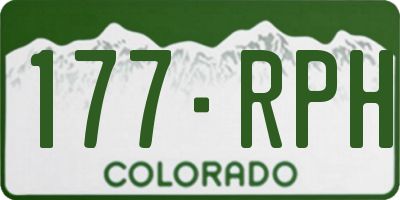 CO license plate 177RPH