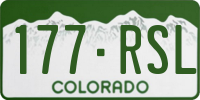 CO license plate 177RSL