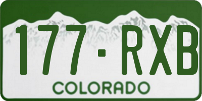 CO license plate 177RXB
