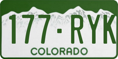 CO license plate 177RYK
