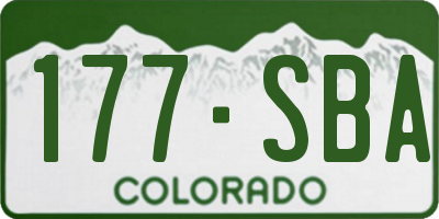 CO license plate 177SBA