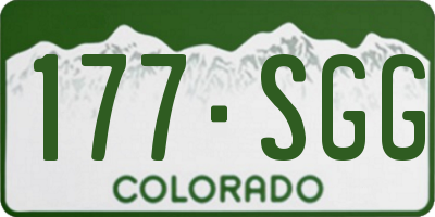 CO license plate 177SGG