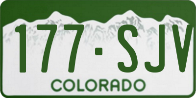 CO license plate 177SJV