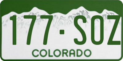 CO license plate 177SOZ