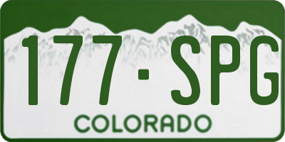 CO license plate 177SPG
