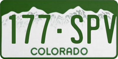 CO license plate 177SPV