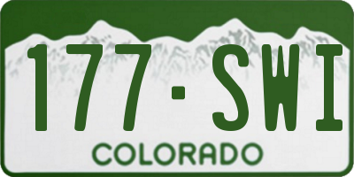CO license plate 177SWI