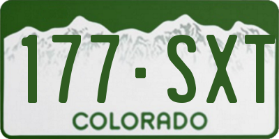 CO license plate 177SXT