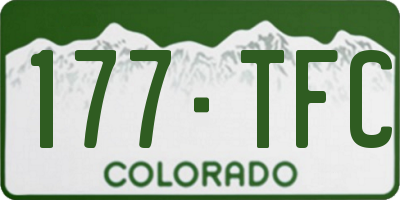 CO license plate 177TFC