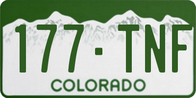 CO license plate 177TNF