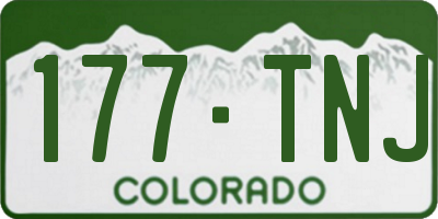 CO license plate 177TNJ