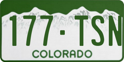 CO license plate 177TSN