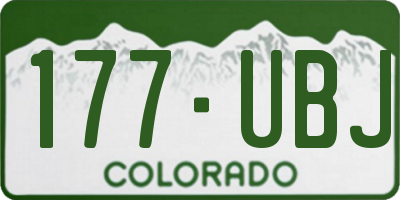 CO license plate 177UBJ