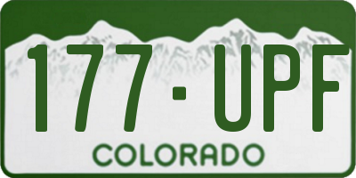 CO license plate 177UPF