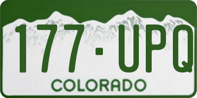 CO license plate 177UPQ