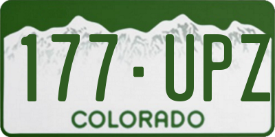 CO license plate 177UPZ