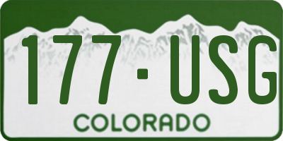 CO license plate 177USG