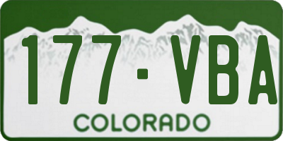 CO license plate 177VBA