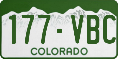 CO license plate 177VBC
